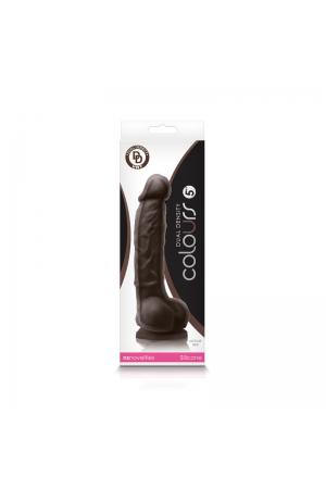 Colours - Dual Density - 5 Inch Dildo - Dark Brown