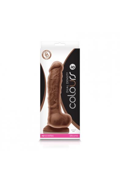 Colours - Dual Density - 8 Inch Dildo - Brown
