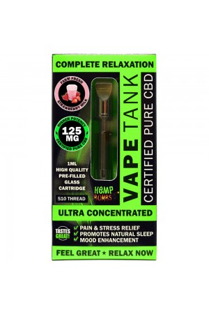 Hemp Bombs 125mg Hemp Vape Tank Cartidge - Fresh Strawberry Milk 6 Ct Display