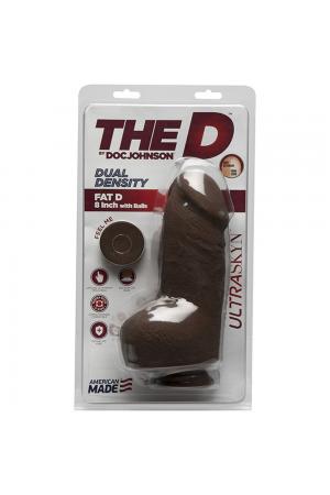 The D - Fat D - 8 Inch With Balls - Ultraskyn -  Chocolate