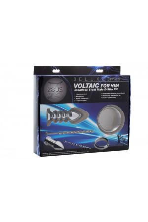 Zeus Deluxe Series Voltaic for Him Stainless Steel Male E-Stim Kit