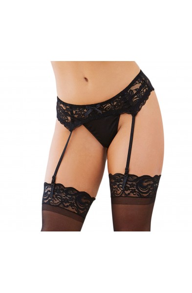 Lace Garterbelt - One Size - Black