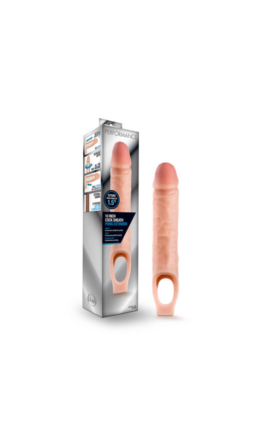 Performance - 10 Inch Cock Sheath Penis Extender - Vanilla - BL-26593
