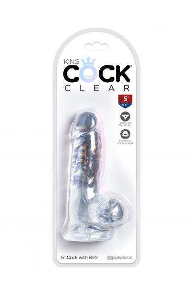 King Cock Clear 5 Inch Cock With Balls