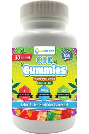 420 Health Hemp Gummies- 30ct Bottle 600mg 20mg