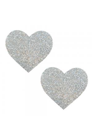 Silver Pixie Dust Glitter Heart Pasties