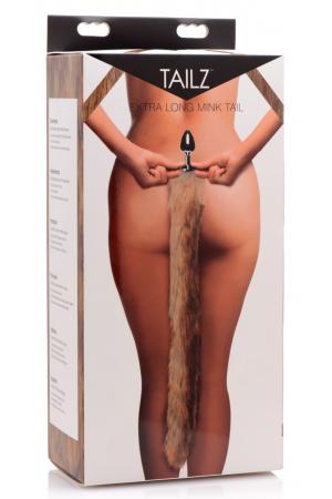 Extra Long Mink Tail Metal Anal Plug