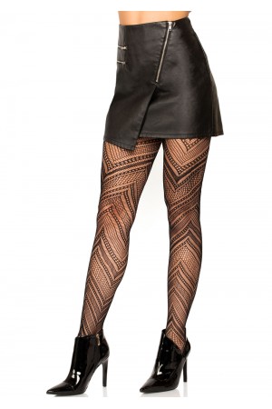 Chevron Net Tights - One Size - Black