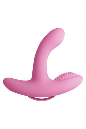 Threesome Rock n' Grind Silicone Vibrator - Pink