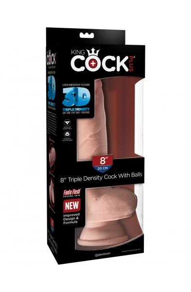 King Cock Plus Triple Density 8 Inch Cock With Balls - Flesh