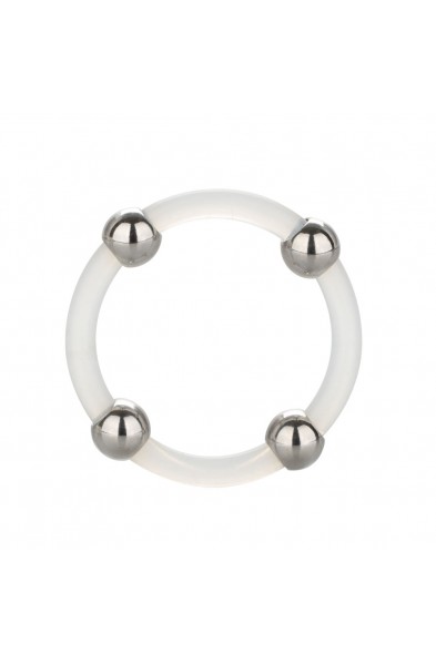 Steel Beaded Silicone Ring - Large