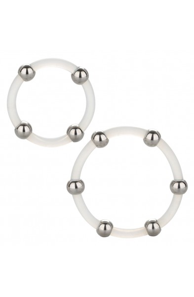 Steel Beaded Silicone Ring Set