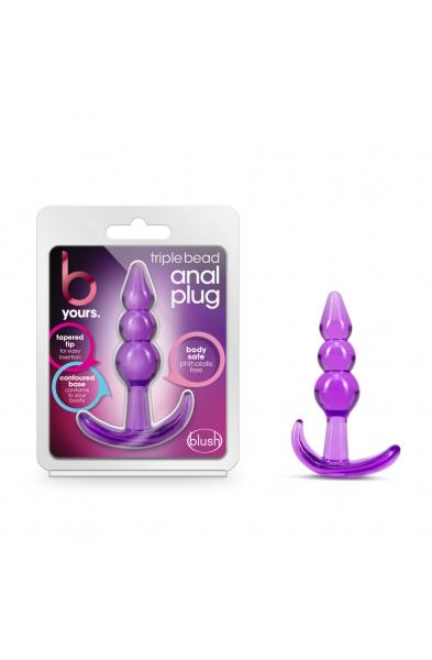 B Yours - Triple Bead Anal Plug - Purple