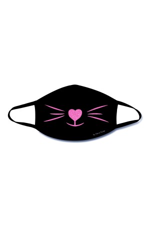 Meow-Za Pink Glitter Kitty Face Mask With Black  Trim
