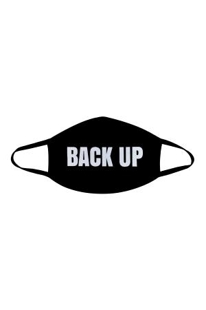 White Glitter Back Up Black Face Mask With Black  Trim