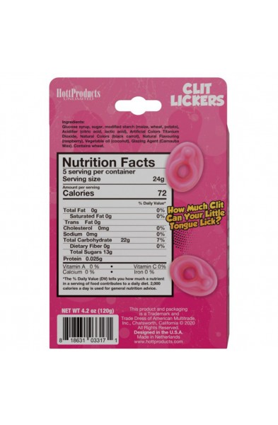 Clit Lickers Gummies Raspberry Flavors 4.2oz