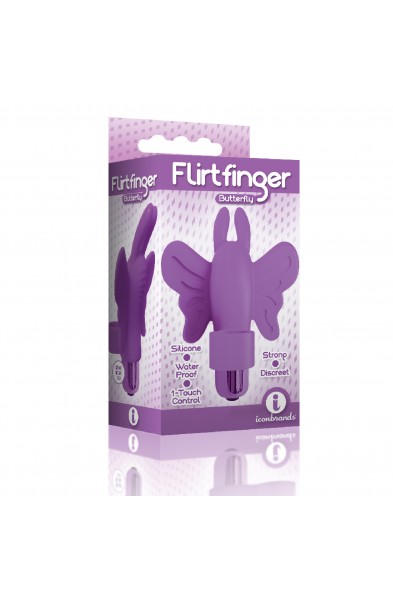 The 9's Flirt Finger Butterfly Finger Vibrator - Purple