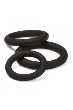 Pro Sensual Silicone Cock Ring 3 Pack - Black