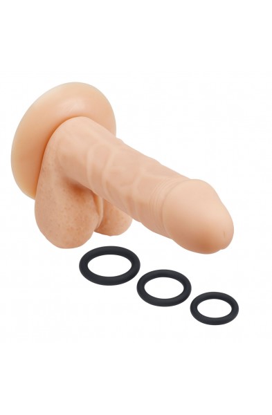 Pro Sensual Premium Silicone 6 Inch Dong With 3  Cockrings - Flesh