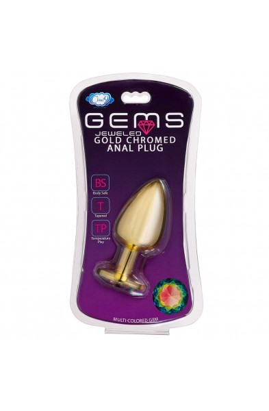 Cloud 9 Novelties Anal Gems Jeweled Gold Chromed - Large
