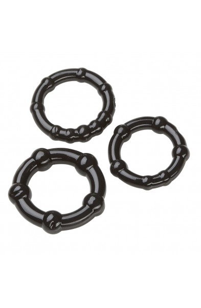 Cockring Combo Beaded - Black