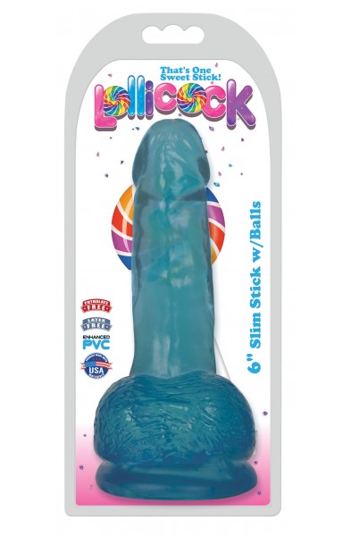 Lollicock 6 Inch Slim Stick With Balls - Berry Ice