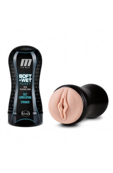 M for Men - Soft and Wet - Pussy With Pleasure Orbs - Self Lubricating Stroker Cup - Vanilla