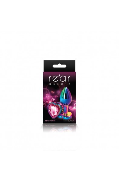 Rear Assets - Multicolor Heart - Small - Pink