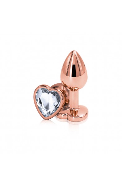 Rear Assets - Rose Gold Heart - Small - Clear