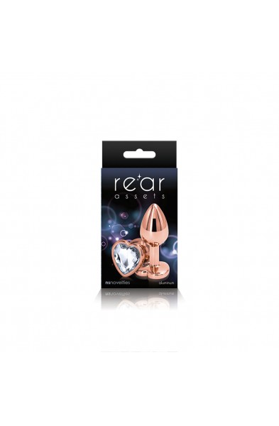 Rear Assets - Rose Gold Heart - Small - Clear