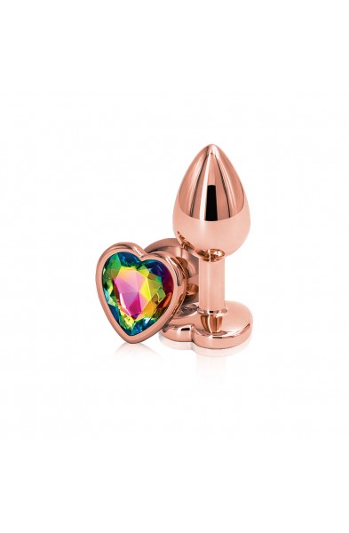Rear Assets - Rose Gold Heart - Small - Rainbow