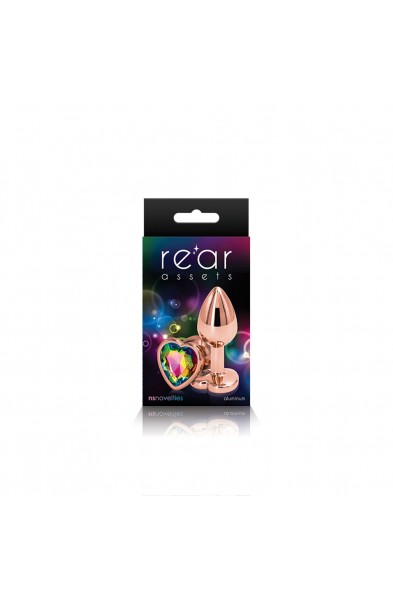 Rear Assets - Rose Gold Heart - Small - Rainbow