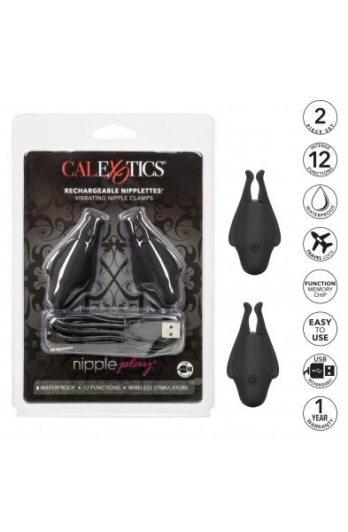 Nipple Play Rechargeable Nipplettes - Black