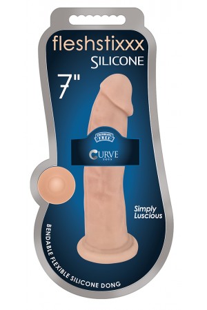 7 Inch Fleshstixxx Silicone Dildo W/o Balls - Vanilla