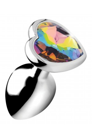 Rainbow Prism Heart Anal Plug - Small