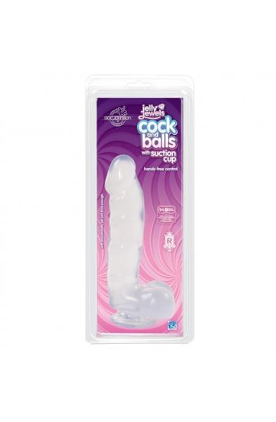 Jelly Jewels - Cock and Balls With Suction Cup - Clear