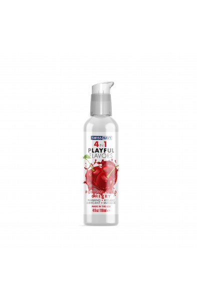 Swiss Navy 4-in-1 Playful Flavors - Pop'n Wild  Cherry - 4 Fl. Oz.