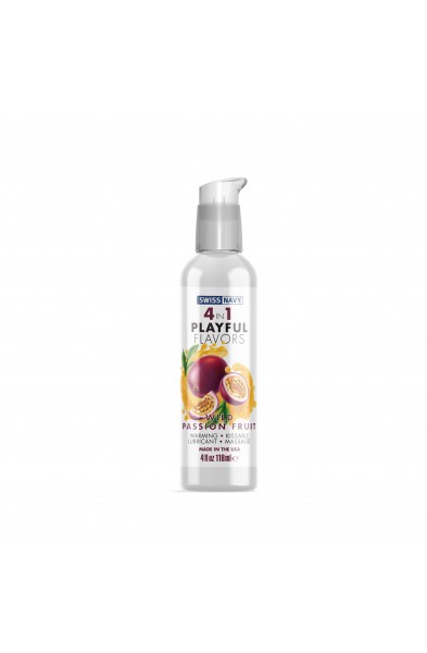Swiss Navy 4-in-1 Playful Flavors - Wild Passion  Fruit - 4 Fl. Oz.