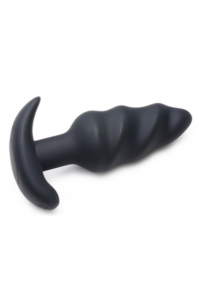 21x Silicone Swirl Plug With Remote -Black