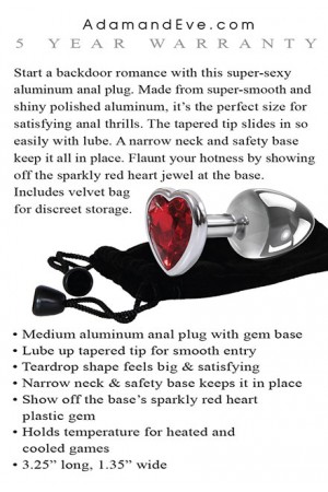 Medium Red Heart Gem Anal Plug