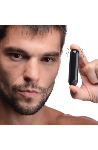 10x Rechargeable Vibrating Metallic Bullet - Black