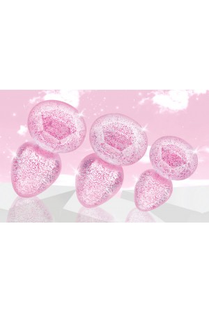 Glitter Gem Anal Plug Set - Pink