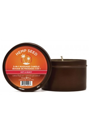 3 in 1 Massage Candle - Hot and Heavy - 6 Oz  - Hemp Seed