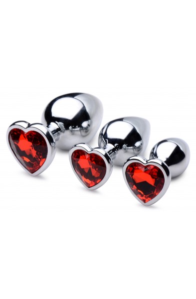 Red Heart Gem Anal Plug Set