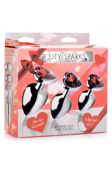 Red Heart Gem Anal Plug Set