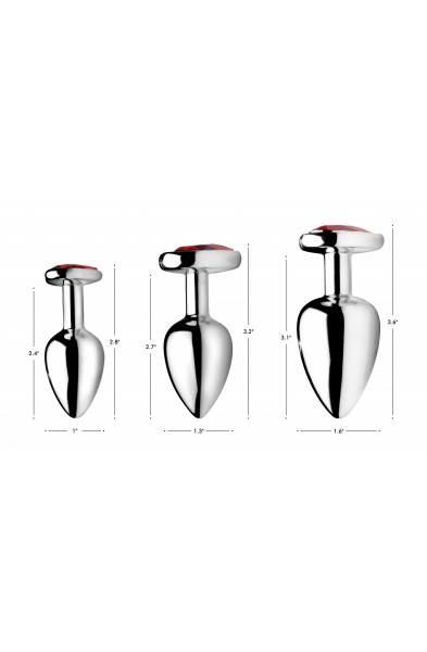 Red Heart Gem Anal Plug Set