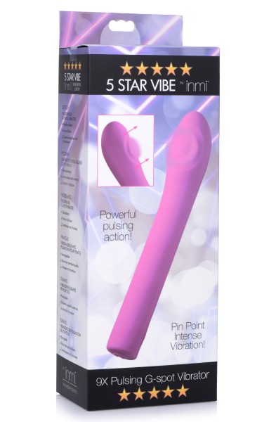 5 Star 9x Pulsing G-Spot Silicone Vibrator - Pink