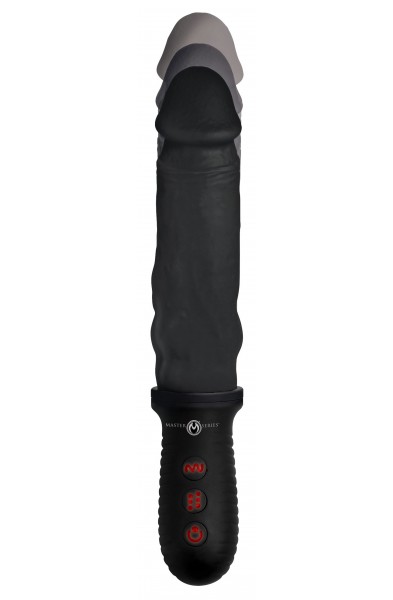 8x Auto Pounder Vibrating and Thrusting Dildo With Handle - Black