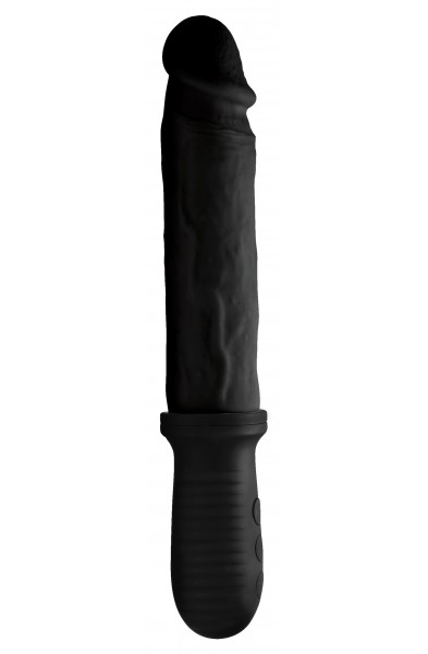 8x Auto Pounder Vibrating and Thrusting Dildo With Handle - Black
