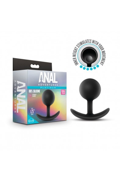 Anal Adventures - Platinum - Silicone Vibra Plug  - Black
